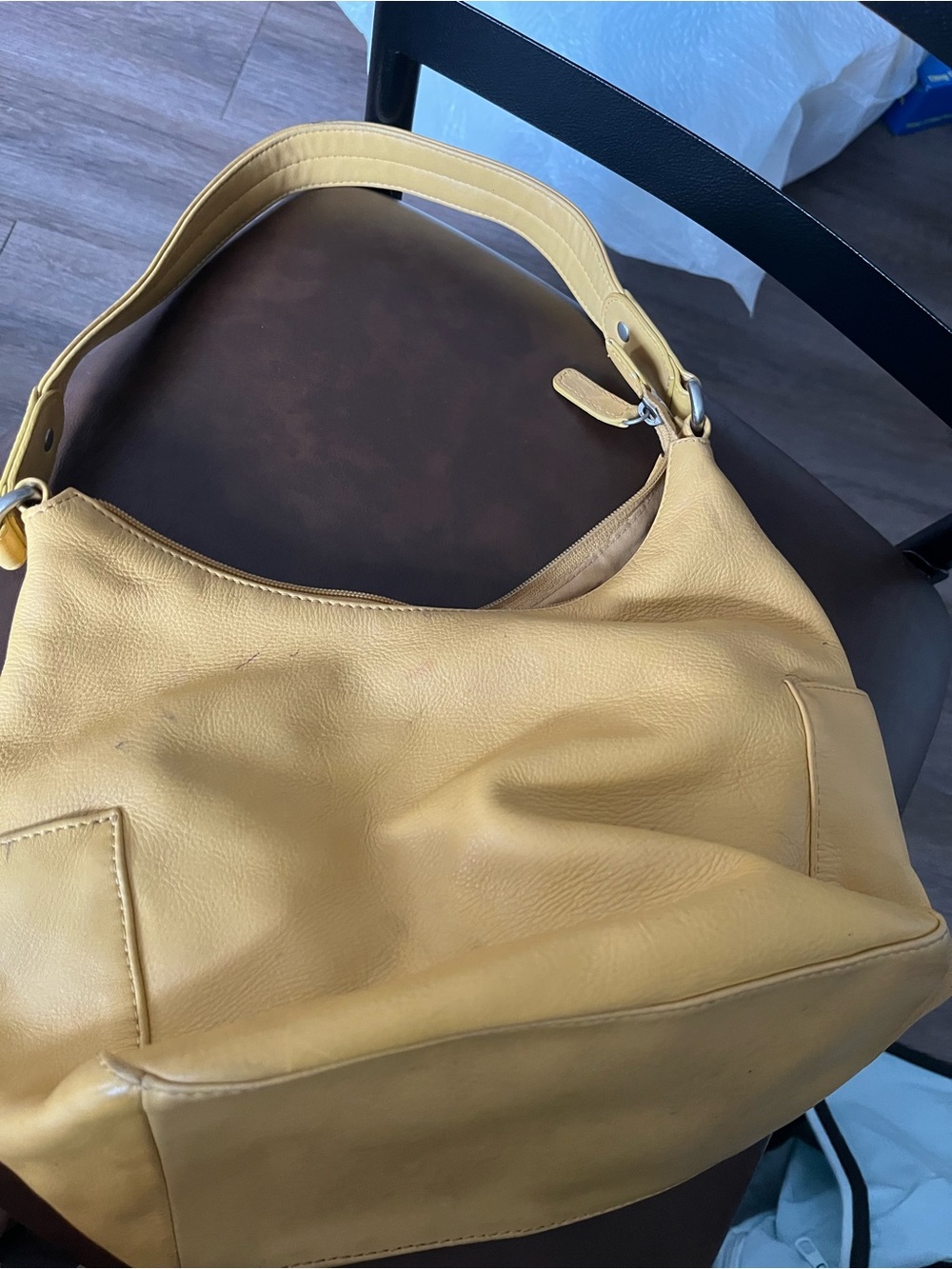St. John's Bay Yellow Leather Mini Shoulder Bag
